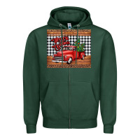 Sports Green merry Christmas truck Zipper Hoodie - Jasminsmagicworld