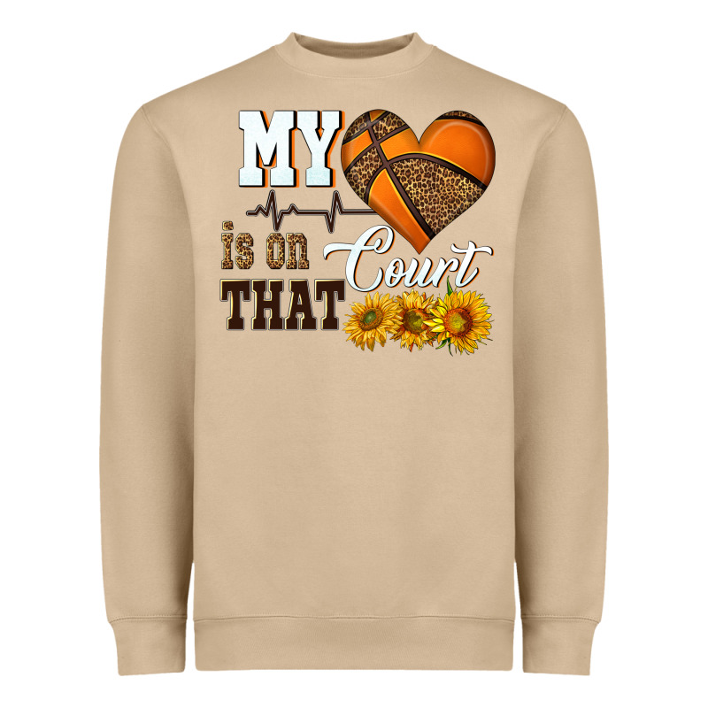 My Heart Is On That Court Heavyweight Sweatshirt by HRA Design Shop | Teevron