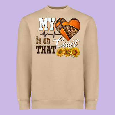 My Heart Is On That Court Heavyweight Sweatshirt Designed By Hra Design Shop