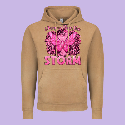 Stronger Than The Storm Breast Cancer Vintage Hoodie Designed By Texasbilliewilder