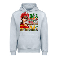 Heather Grey In a world full of princesses be a chingona Urban Hoodie - NancyCooperArtShop