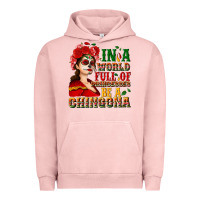 Pigment Salmon In a world full of princesses be a chingona Urban Hoodie - NancyCooperArtShop