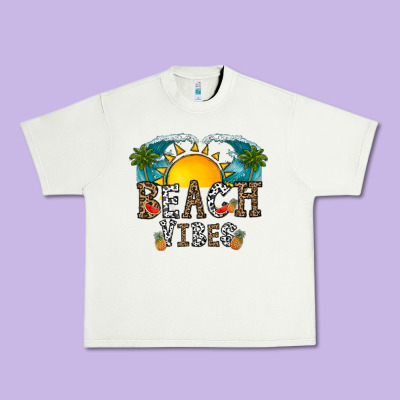 Beach Vibes Urban Heavy Tee Designed By Cowhidedigitalart