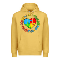 Antique Gold autism awareness puzzle heart love understand advo Premium Hoodie - Artiststas