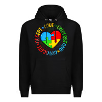 Black autism awareness puzzle heart love understand advo Premium Hoodie - Artiststas