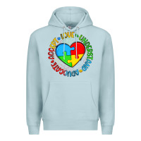 Blue Mist autism awareness puzzle heart love understand advo Premium Hoodie - Artiststas