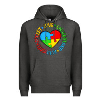 Charcoal Heather autism awareness puzzle heart love understand advo Premium Hoodie - Artiststas