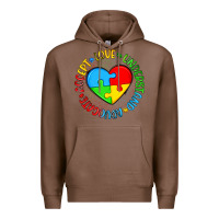 Chestnut autism awareness puzzle heart love understand advo Premium Hoodie - Artiststas