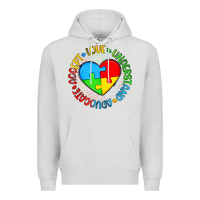 Dove Grey autism awareness puzzle heart love understand advo Premium Hoodie - Artiststas