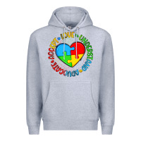 Heather Grey autism awareness puzzle heart love understand advo Premium Hoodie - Artiststas