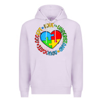 Lilac autism awareness puzzle heart love understand advo Premium Hoodie - Artiststas