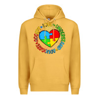 Mustard autism awareness puzzle heart love understand advo Premium Hoodie - Artiststas