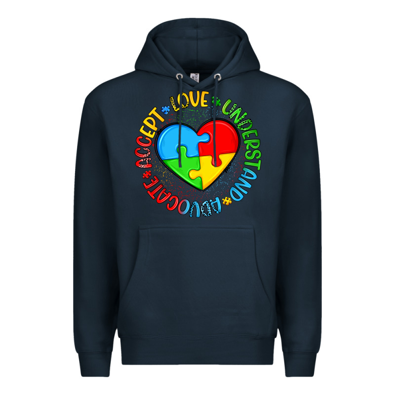 Autism Awareness Puzzle Heart Love Understand Advo Premium Hoodie by Artiststas | Teevron