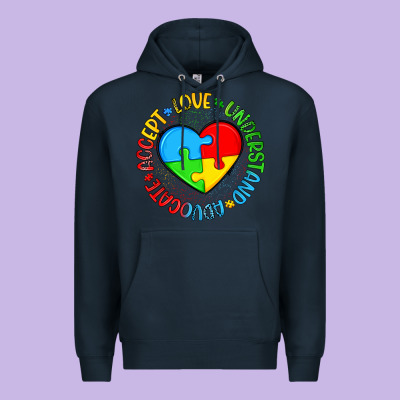 Autism Awareness Puzzle Heart Love Understand Advo Premium Hoodie Designed By Artiststas