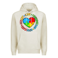 Oatmeal Heather autism awareness puzzle heart love understand advo Premium Hoodie - Artiststas