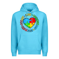 Ocean Blue autism awareness puzzle heart love understand advo Premium Hoodie - Artiststas