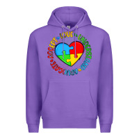 Purple autism awareness puzzle heart love understand advo Premium Hoodie - Artiststas