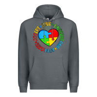 Rock autism awareness puzzle heart love understand advo Premium Hoodie - Artiststas