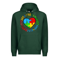 Sports Green autism awareness puzzle heart love understand advo Premium Hoodie - Artiststas
