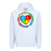 White autism awareness puzzle heart love understand advo Premium Hoodie - Artiststas