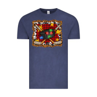 Vintage Denim hockey christmas with lights and stars Vintage Tee - FaDigitalArtStudio