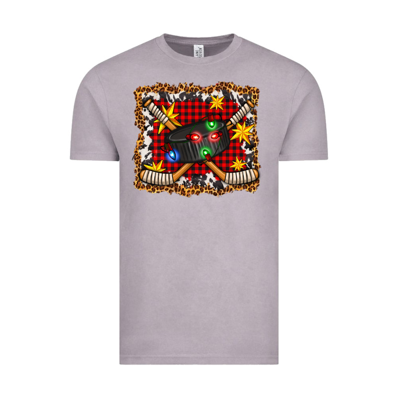 Hockey Christmas With Lights And Stars Vintage Tee by FaDigitalArtStudio | Teevron