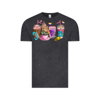 Vintage Black nail art  coffee cups Vintage Tee - AdoDesignShop