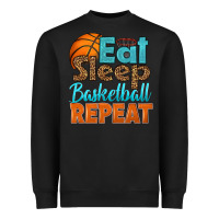 Black eat sleep basketball repeat Heavyweight Sweatshirt - HRA Design Shop