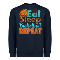Navy eat sleep basketball repeat Heavyweight Sweatshirt - HRA Design Shop