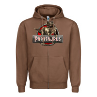 Chestnut Papasaurus T-Rex Zipper Hoodie - LillyAllenDesigns