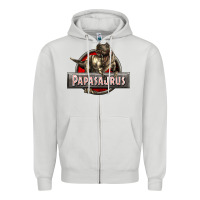 Dove Grey Papasaurus T-Rex Zipper Hoodie - LillyAllenDesigns