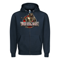 Navy Papasaurus T-Rex Zipper Hoodie - LillyAllenDesigns