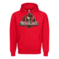 Red Papasaurus T-Rex Zipper Hoodie - LillyAllenDesigns