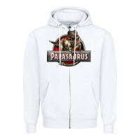 White Papasaurus T-Rex Zipper Hoodie - LillyAllenDesigns
