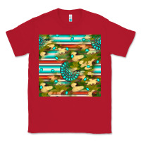 Red camouflage serape gemstone seamless pattern Classic Tee - BundleAndBundleShop