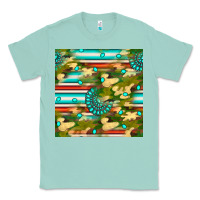 Seafoam camouflage serape gemstone seamless pattern Classic Tee - BundleAndBundleShop