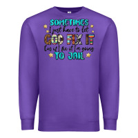 Purple sometimes i just have to let god fix it cus if i f Premium Sweatshirt - MaliasSmallBusiness