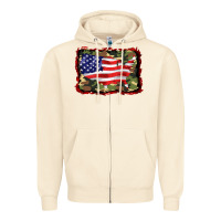 Sandshell distressed american flag Zipper Hoodie - BarkalooDesign