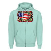 Seafoam distressed american flag Zipper Hoodie - BarkalooDesign