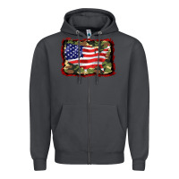 Smoke distressed american flag Zipper Hoodie - BarkalooDesign