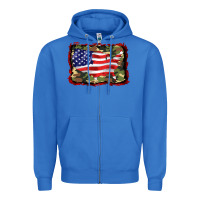 True Royal distressed american flag Zipper Hoodie - BarkalooDesign