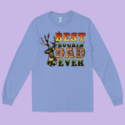 Best Buckin' Dad Ever Long Sleeve Tee Designed By Artiststas