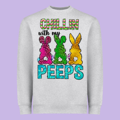 Chillin With My Peeps Ester Day Heavyweight Sweatshirt Designed By Neo Western