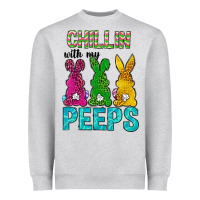 Heather Grey Chillin with my peeps Ester Day Heavyweight Sweatshirt - Neo Western