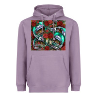 Lavender floral american football  helmet Heavyweight Hoodie - NancyCooperArtShop