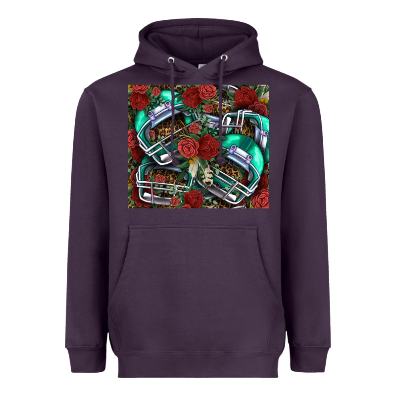 Floral American Football  Helmet Heavyweight Hoodie by NancyCooperArtShop | Teevron