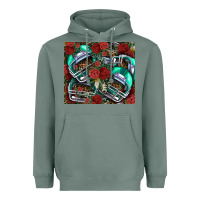 Sage floral american football  helmet Heavyweight Hoodie - NancyCooperArtShop