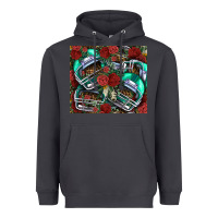 Smoke floral american football  helmet Heavyweight Hoodie - NancyCooperArtShop