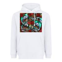 White floral american football  helmet Heavyweight Hoodie - NancyCooperArtShop