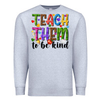 Heather Grey teach them to be kind Premium Sweatshirt - NancyCooperArtShop
